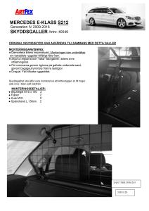 Artfex Lastgaller Mercedes E-Klass 2010-2016 (S212)