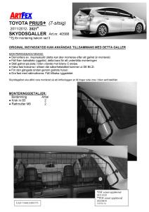 Artfex Lastgaller Toyota Prius+ 2011-2021
