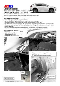 Artfex Lastgaller Lexus NX 300 2015-2021