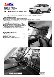 Artfex Lastgaller Suzuki Vitara 2015- Gen 4