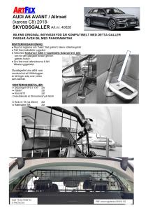 Artfex Hundgaller/Skyddsgaller Audi A6 Avant/Allroad 2019- C8
