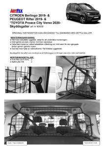 Artfex Lastgaller Toyota Proace City Verso 2020-, Citroen Berlingo 2019-, Peugoet Rifter 2019-