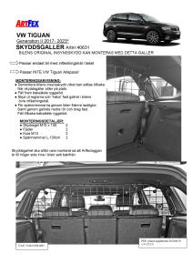 Artfex Lastgitter VW Tiguan 2016- Generation 2