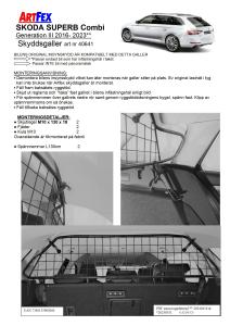 Artfex Lastgaller Skoda Superb kombi 2016-2023 gen 3