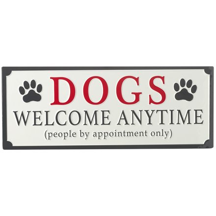 Metallskylt - Dogs Welcome...