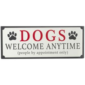 Metallskylt - Dogs Welcome...