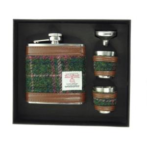 Glen Appin Fickplunta - Harris Tweed Plum Tartan med muggar