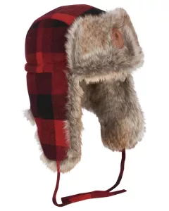 Pinewood Classic Rutig Pälsmössa, (XL-XXL) Röd