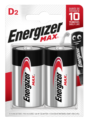 Energizer, MAX alkaliska D 2-p