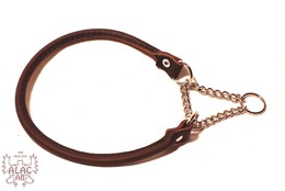 Halvstryp rund 65cm brun läder