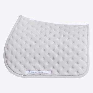 CT Emboidery Quilted Jumping Saddle Pad Ljusgrå