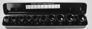 Impact Socket Set 1/2" 10 delar/parts: (10,12,13,14,15,17,19,21,22,24 mm)