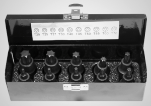 Impact Socket Torx Set 1/2" 55 mm 10 delar/parts: (T20, T25, T27, T30, T40, T45, T50, T55, T60, T70)