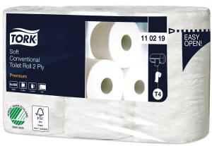 Tork (110219) Mjukt Toalettpapper Prem T4 2-lag, 50,4m/rulle