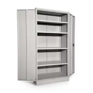 Förvaringsskåp, HxBxD 1950x915x421mm, ljusgrå RAL 7035