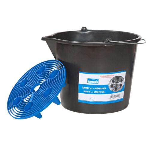 Kungs biltvättshink 16 Liter med grus/sandsil.