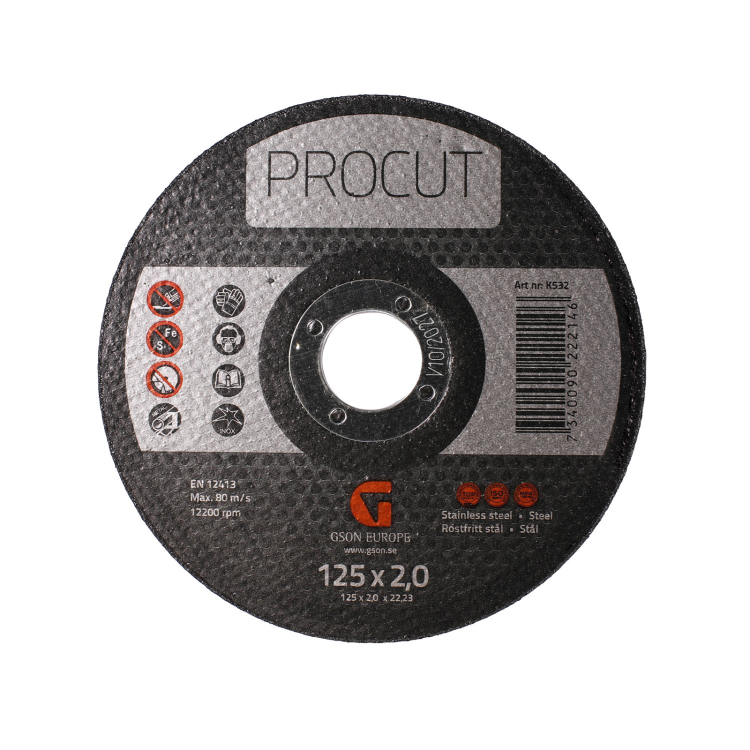 Procut 125 x 2,0 x 22,23 mm, 50-pack