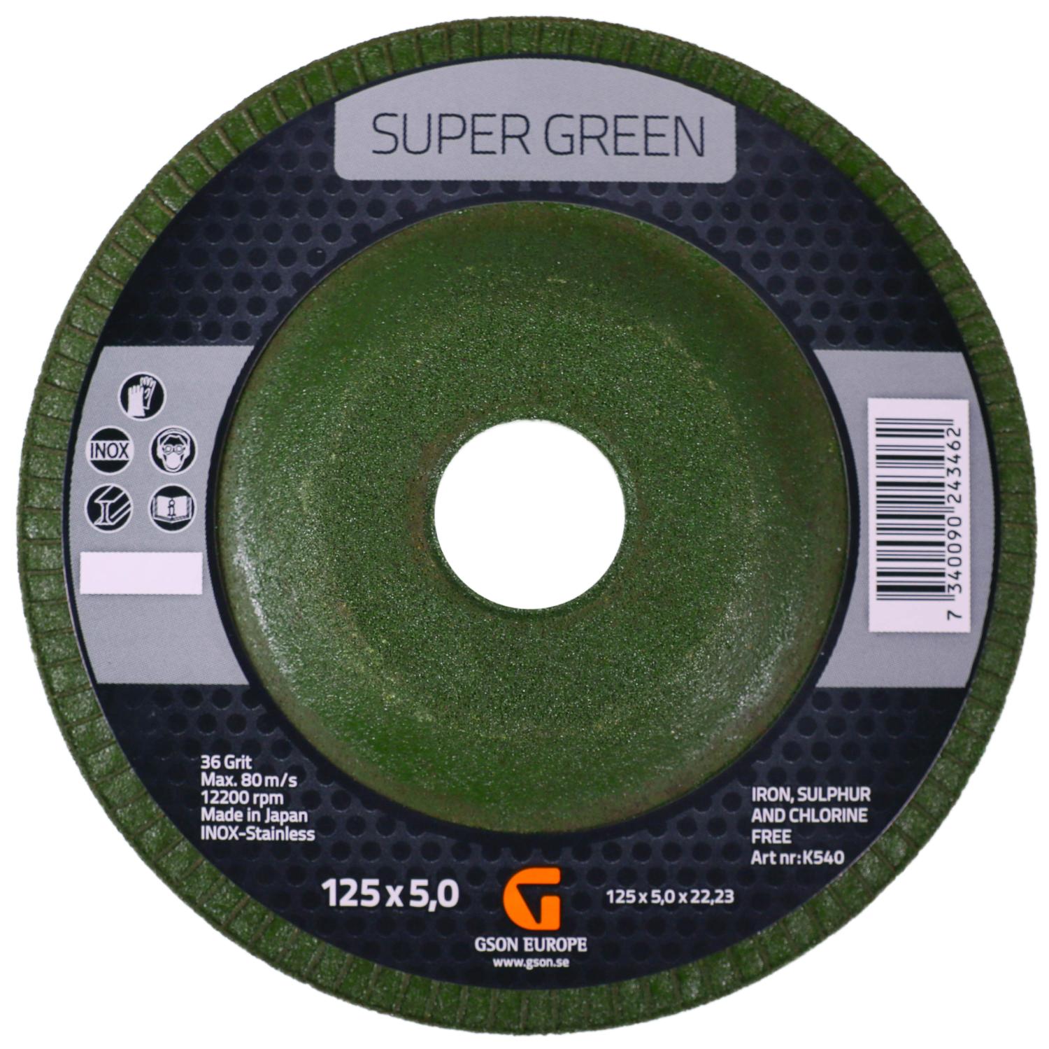 Sliprondell Super Green 125x5x22,23mm