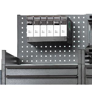 Krymslangshållare med sex olika krympslangar 3:1 med lim.