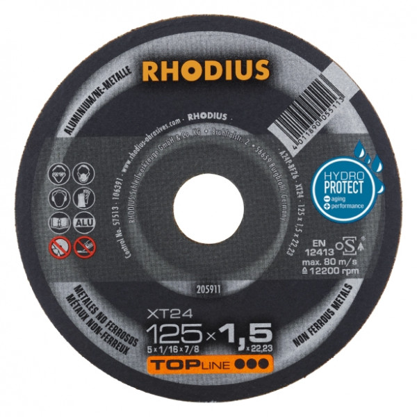 RHODIUS XT24 Kap 125x1,5 Alu (50/förp) (230mm)