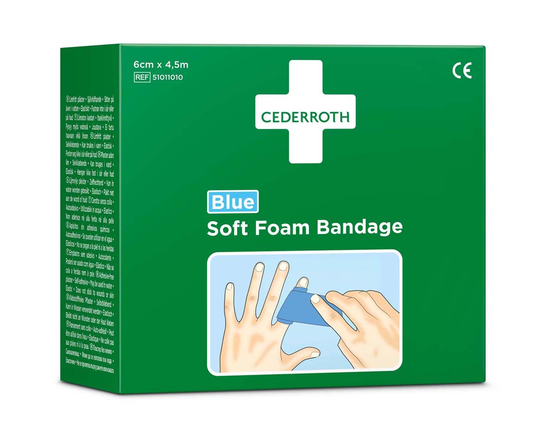 Soft Foam Bandage Blå 6cm x 4,5m (51011010) -Cederroth