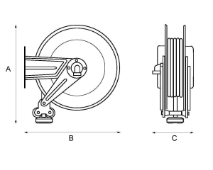 Slangupprullare Luft/Vatten 20m-1/2"-RAASM