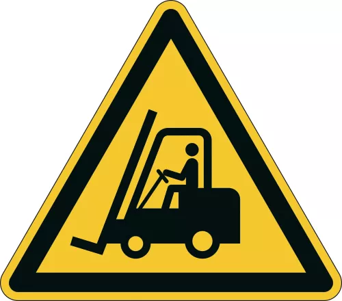 Varseldekal  "Varning för truckar"