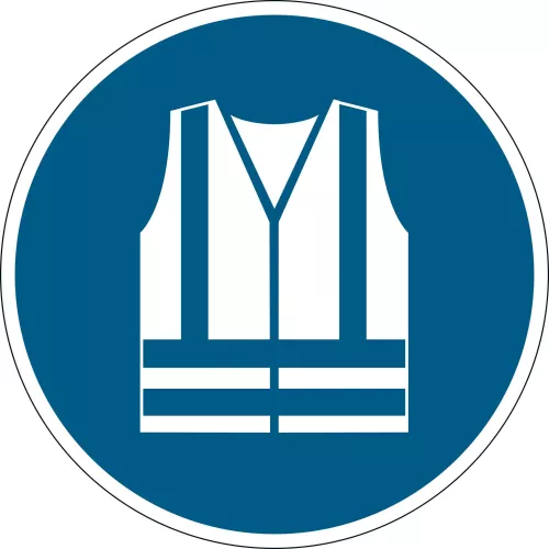 Varseldekal  "Använd varselkläder"
