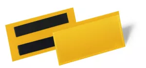 Etiketthållare 100x38 mm magnetisk – Gul