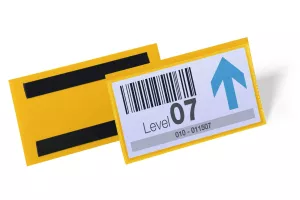 Etiketthållare 150x67 mm magnetisk – Gul