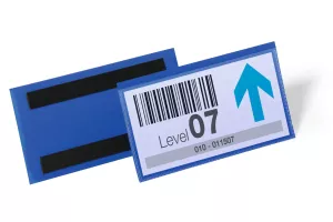 Etiketthållare 150x67 mm magnetisk – Blå