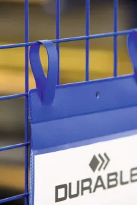 Plastficka A4S med fästband – Blå