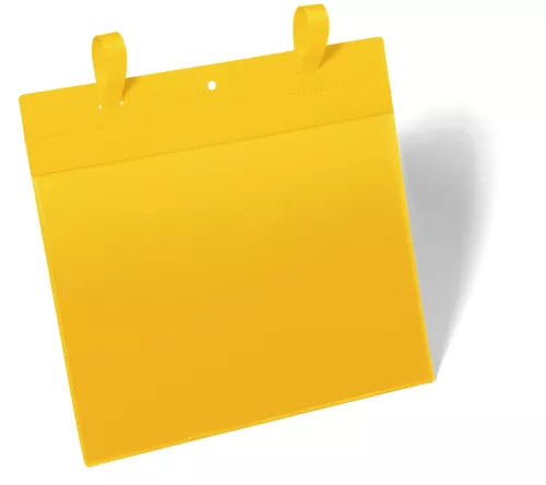 Plastficka A4L med fästband – Gul