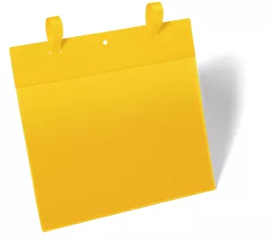 Plastficka A4L med fästband – Gul