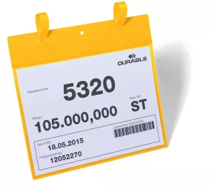 Plastficka A4L med fästband – Gul