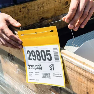 Plastficka A4L med trådbygel – Gul