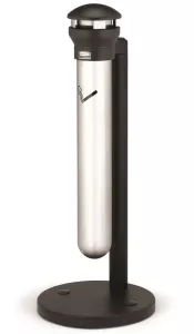 Rubbermaid Infinity Stand Alone askkopp – fristående och stilren utomhusaskkopp i väderbeständigt material för rökzoner och entréer