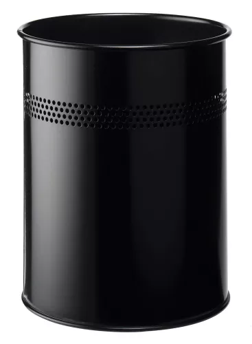 Papperskorg metall rund 15 liter – Svart