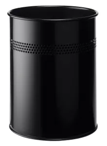 Papperskorg metall rund 15 liter – Svart