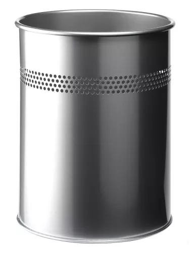 Papperskorg metall rund 15 liter – Silver