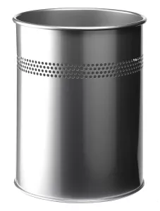 Papperskorg metall rund 15 liter – Silver
