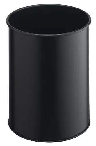 Papperskorg metall rund 15 liter – Svart