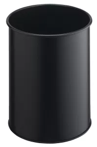 Papperskorg metall rund 15 liter – Svart