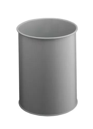 Papperskorg metall rund 15 liter – Grå