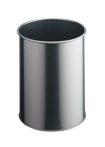 Papperskorg metall rund 15 liter – Silver