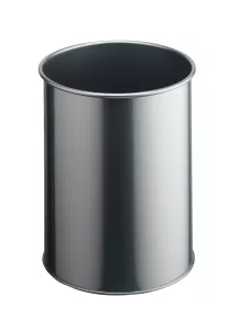 Papperskorg metall rund 15 liter – Silver