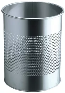 Papperskorg metall rund 15 liter – Silver