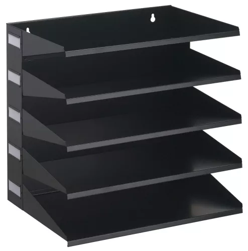 Sorteringsfack av metall,  5 fack – Svart