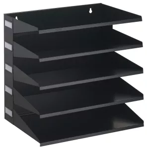 Sorteringsfack av metall,  5 fack – Svart