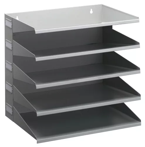 Sorteringsfack av metall,  5 fack – Grå